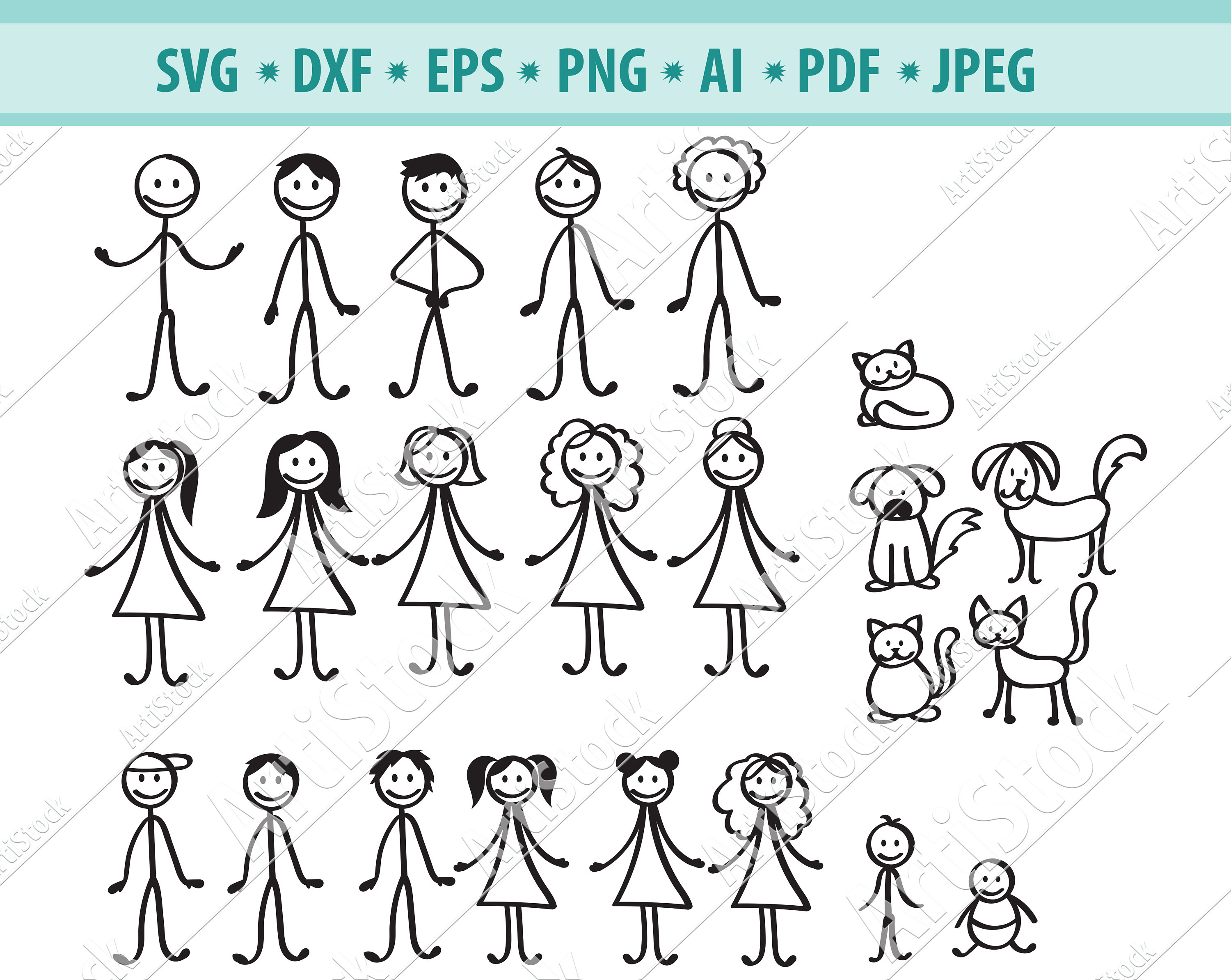 Download Stick family svg bundle stick family cut files stick ...