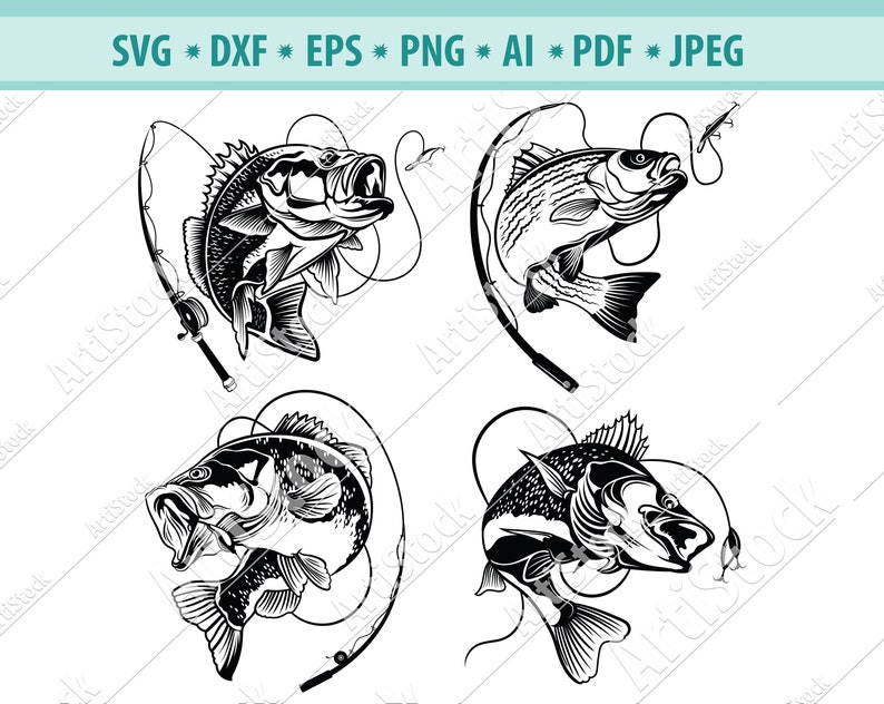 Download Clip Art Bass Fishing Svg Bass Fishing Pole Svg Silhouette Fishing Svg Fishing Hook Svg Cricut Cut File Fishing Cut File Printable Instant Download Art Collectibles