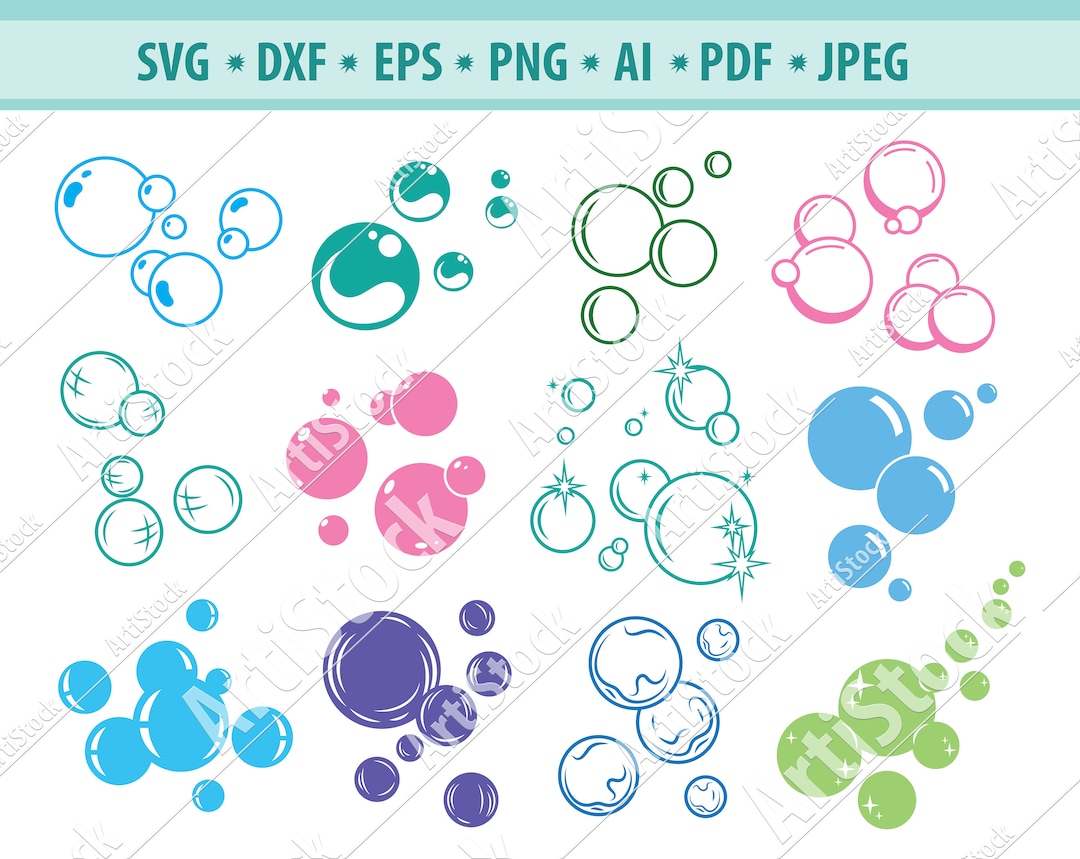 Bubbles Svg Bundle Soap Bubbles Svg Blowing Bubbles Svg Bubbles Cut 