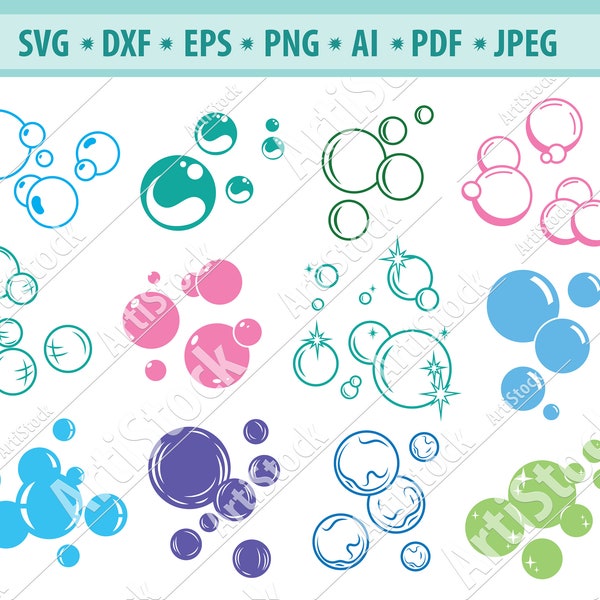 Bubbles Svg Bundle, Soap Bubbles Svg, Blowing Bubbles Svg, Bubbles cut file, Bubble clipart, Laundry Svg, Dry Cleaning Svg, Cricut, Eps, Dxf