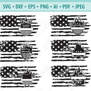 Barbecue USA Flagge Svg, Grill Master SVG, BBQ Master Svg, Grillen Spatula Svg, Feuergrill Svg, Chef Cook Svg, Grill Essen Svg, Png, Eps, Dxf