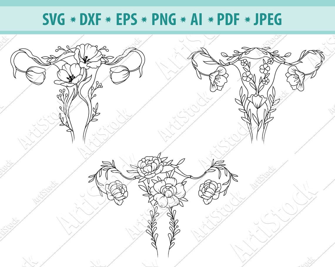 Floral Uterus Svg Uterus With Flowers Svg Flower Svg Uterus - Etsy