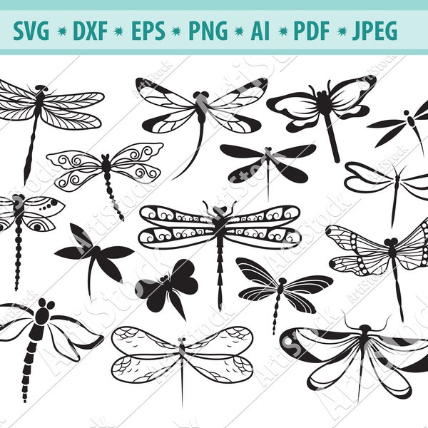 Dragonfly Svg File, Dragonfly clipart, Insect svg, Beetles Svg, Flying insects Svg, Dragonfly cut file, Wings svg, Silhouette, Jpg, Eps, Png