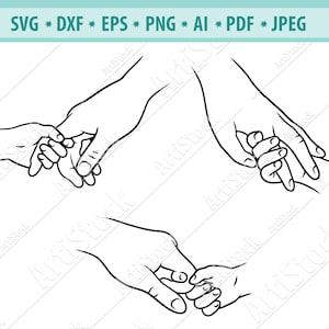 Mamá e hijo mano SVG, manos de la familia Svg, Día de la Madre svg, Madre svg, Niño Svg, Tomado de la mano svg, Manos de pareja svg, Eps, Dxf, Cricut