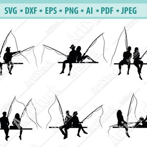Paar Angeln Svg, Angeln Svg, Fischer Svg, Romantik Svg, Liebe Urlaub Svg, Paar in Derliebe Svg, Wasser Erholung Svg, geschnitten E-Datei, Eps, Dxf