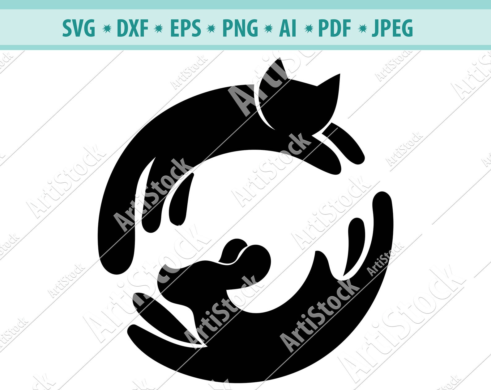 Cat & Dog SVG DXF PNG Cricut Silhouette Cut Files Paw Medical - Etsy