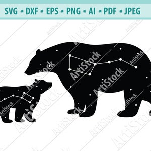 Mama Beer SVG, Ursa Major beer Svg, Hemelse beer Svg, Beer met sterren Svg, Mom Life Svg, Mommy Svg, Bear Family Svg, Svg Cut file, Png