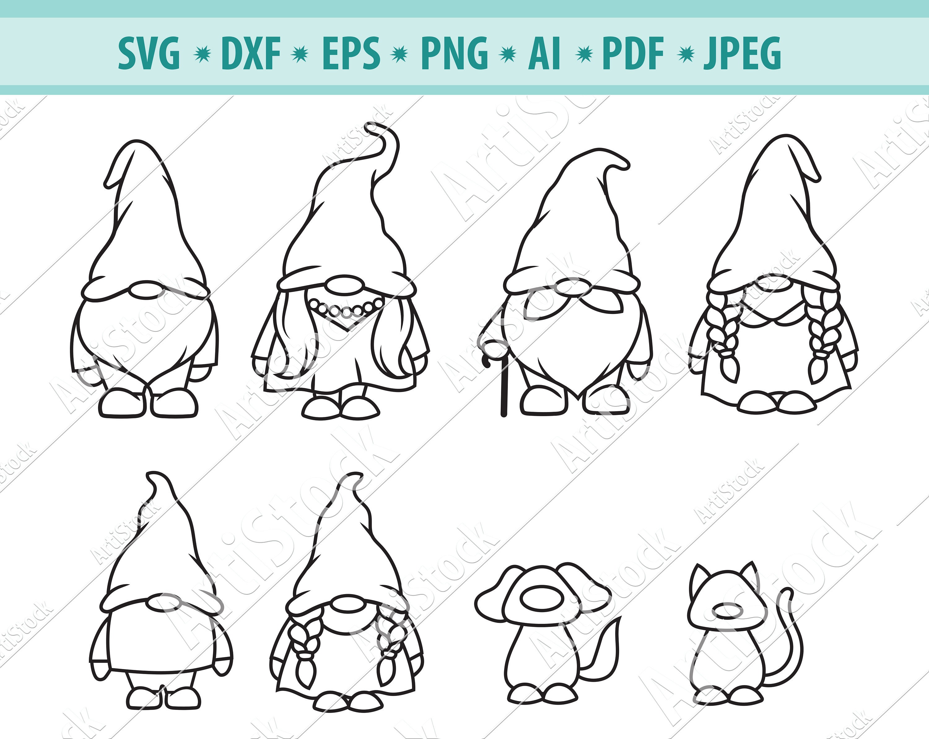 Gnome Family Svg Woodland Gnomes Svg Forest Dwarfs Svg - Etsy UK