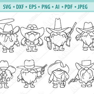 Cowboy Gnome Svg, Western Png, Gnome Svg, Cowboy Hat Svg, Country Gnome Svg, Funny Gnomes Svg, Guns Svg, Gnomes Clipart, Vektor, Jpg, Eps