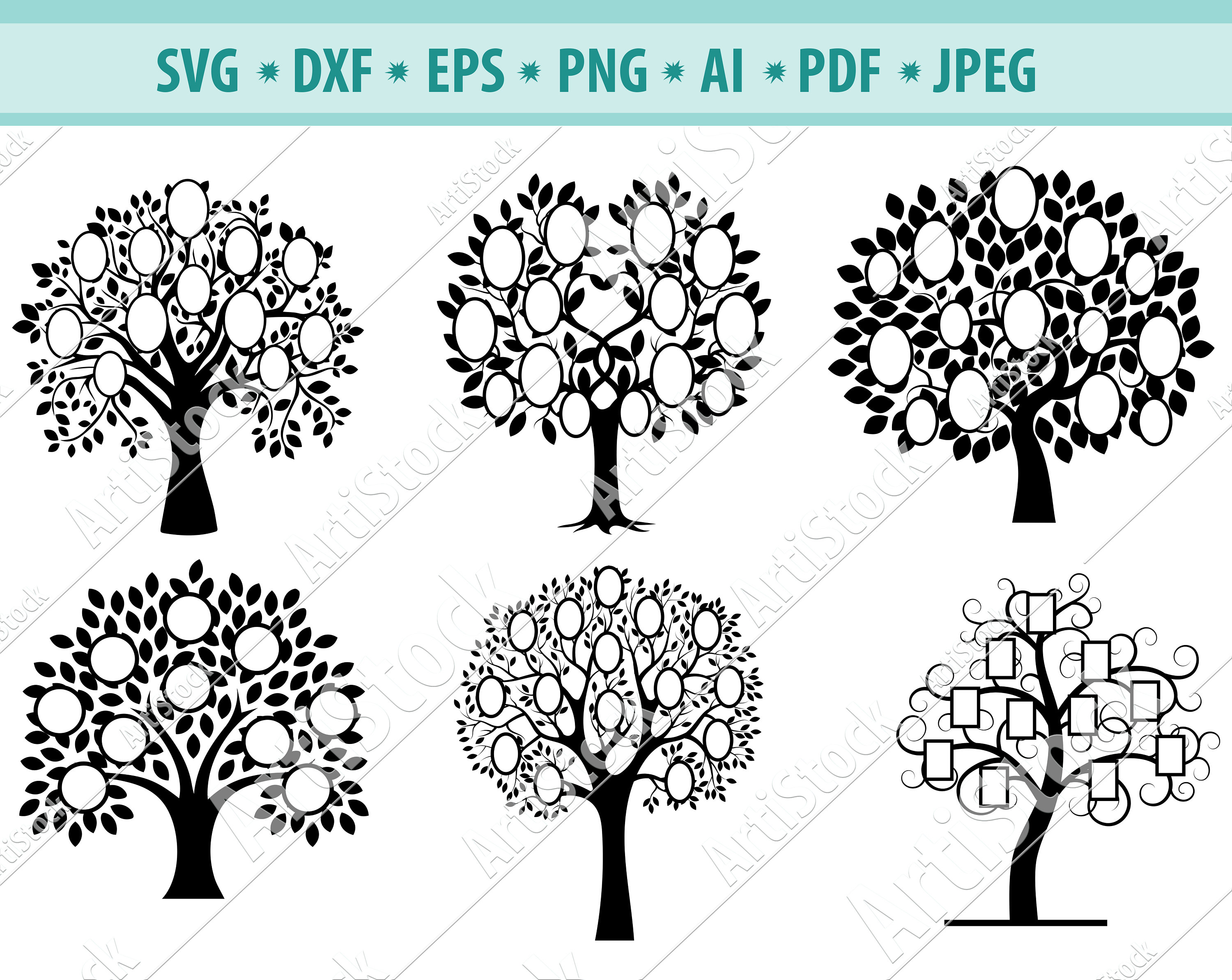 Download Family Tree Svg Bundle Family Tree Svg Family Tree Clipart Etsy