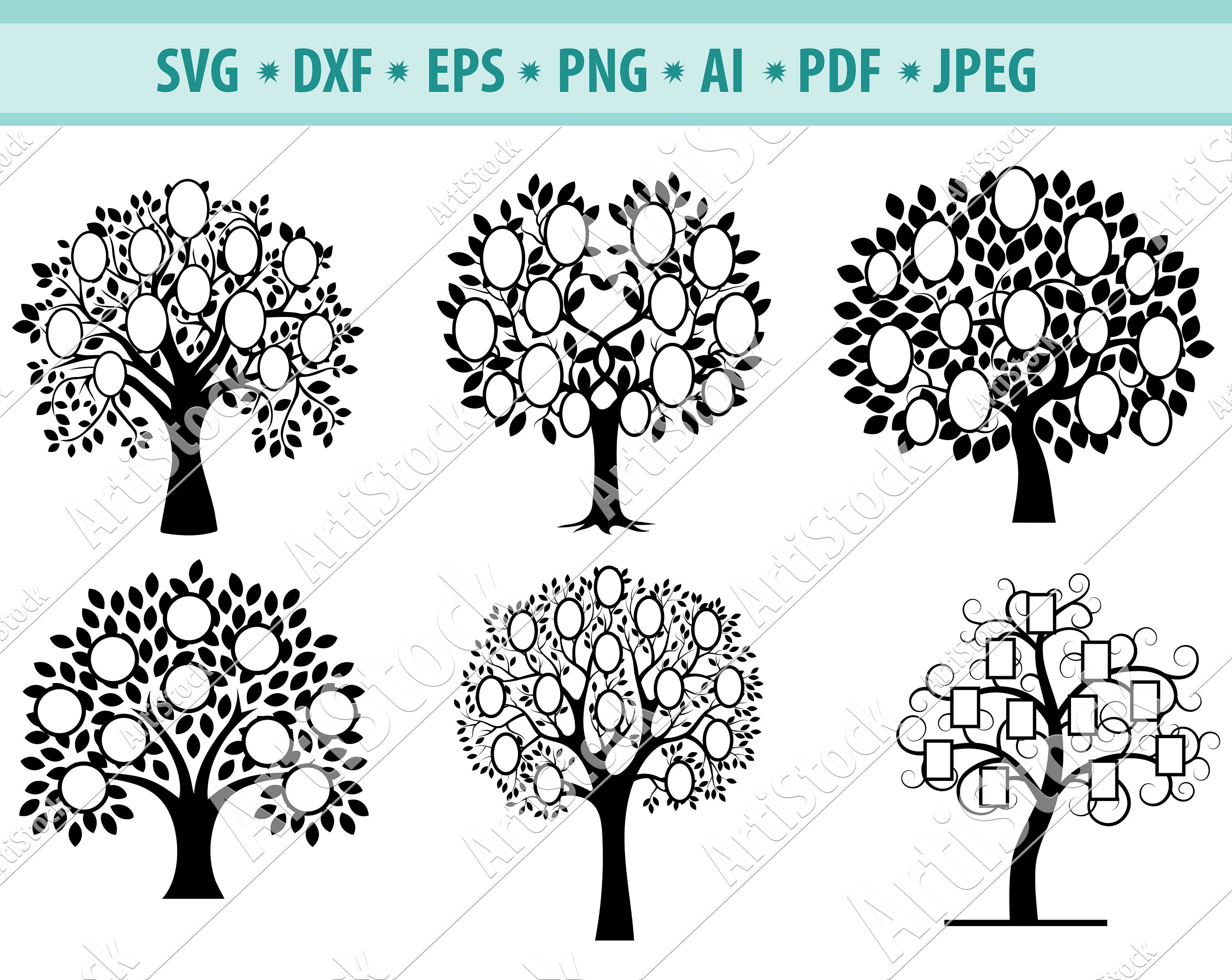 Download Family Tree SVG Bundle Family Tree SVG Family Tree Clipart | Etsy