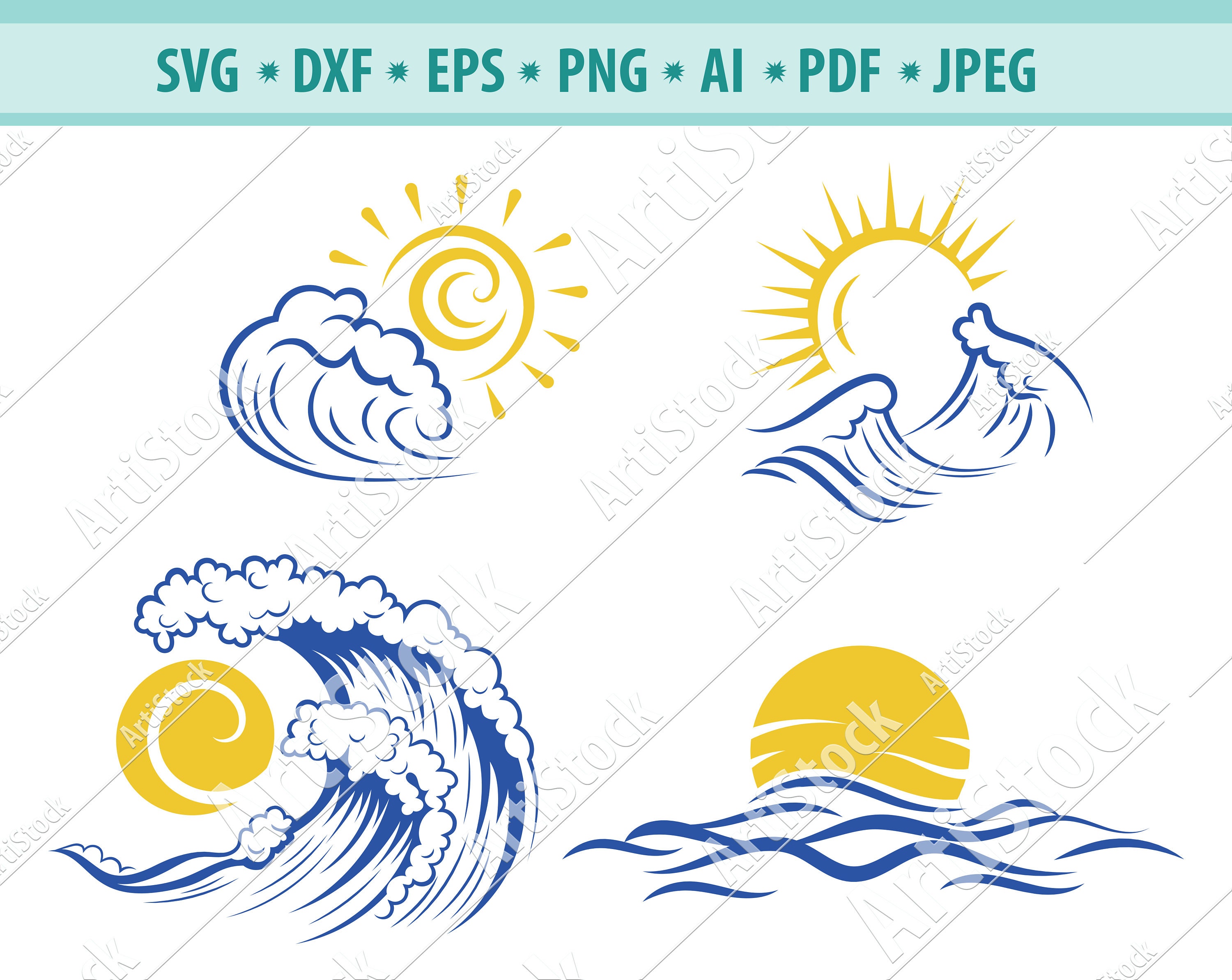 Download Ocean Waves Svg Clipart Cut Files For Silhouette