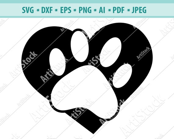 Download Free Dog Paw Heart Svg Paw Print Svg Dog Svg Digital Cut File Etsy SVG Cut Files