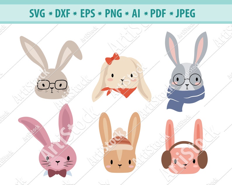 Svg Rex Rabbit Face Rabbit Face Svg Rabbit in Glasses Svg Easter Bunny Svg - Etsy