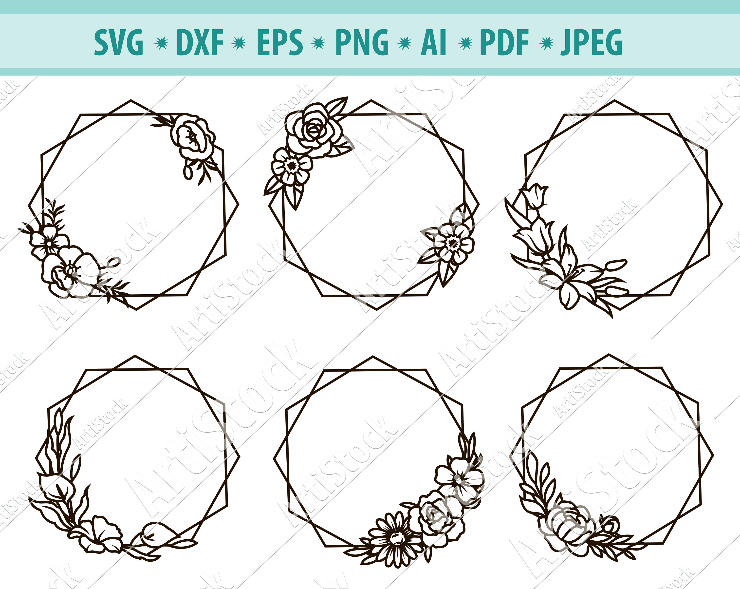 Free Free 116 Hexagon Flower Frame Svg SVG PNG EPS DXF File