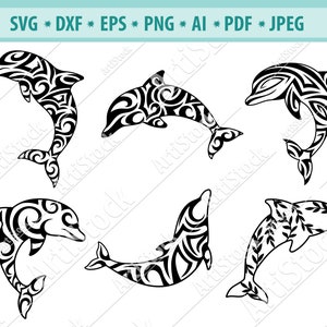 Delphin Svg, Mandala Delfin Svg, Meer Tiere Svg, Floral Delfin Svg, Maritime svg, Fisch Svg, Tribal Delfin Svg, Delfin Clipart, Eps, Dxf