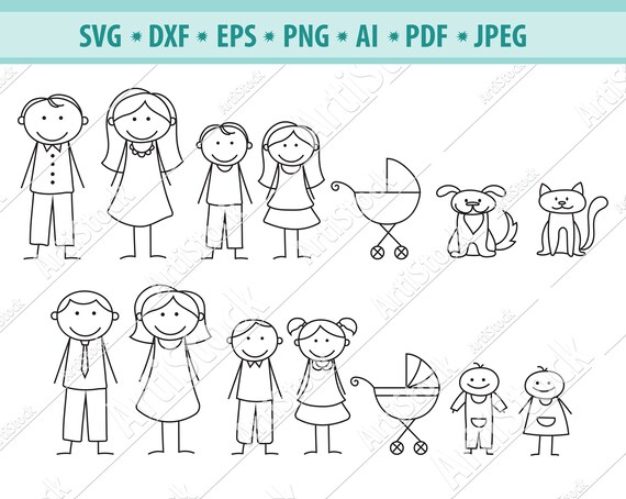 Download Stick family svg bundle stick family cut files stick ...