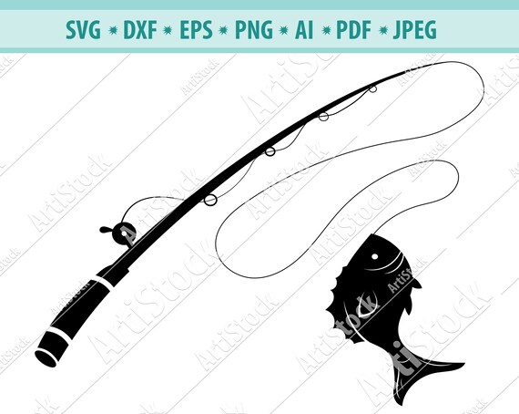 Download Bass Fishing Svg Bass Fishing Pole Svg Silhouette Fishing Svg Etsy