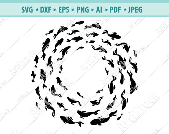 School of Fish. Group of Fishes. Vector Fish Logo. Black - Etsy