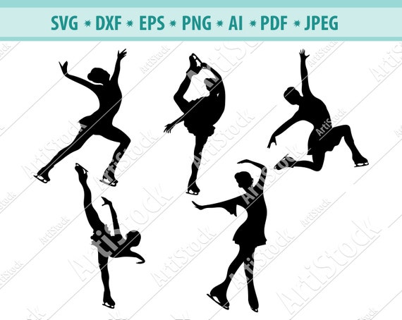 Download Woman Figure Skating Svg Female Figure Skating Silhouette Etsy