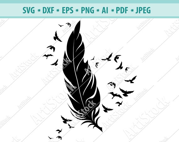Download Feather To Birds Cut File Svg Png Dxf Cricut Sihouette Etsy
