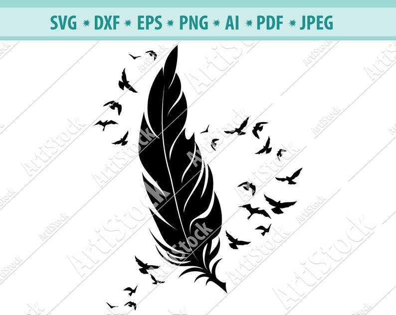 Download Feather to Birds Cut File SVG PNG DXF Cricut Sihouette | Etsy