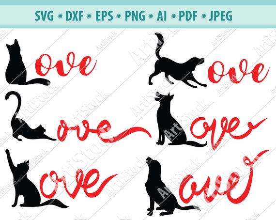 Download Cat Love Svg Dog Love Svg Cats Spelling Out Love Cats Etsy Yellowimages Mockups