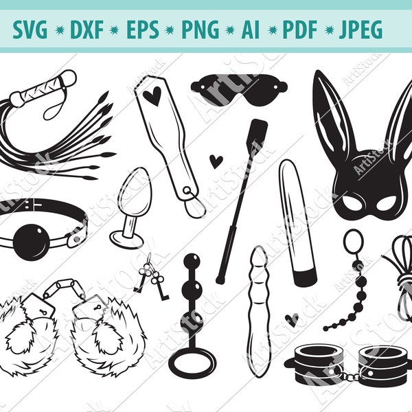 Sexual Things Svg, Adult Sex Toys Svg, Handcuffs Svg, Spanking Svg File, BDSM Svg, Sexual Svg, Whip Svg, Svg file for Cricut, Png, Dxf, Eps