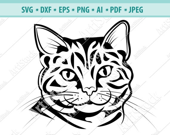 Download Cat Svg File Stylized Cat Silhouette Svg Png Dfx Cat Etsy