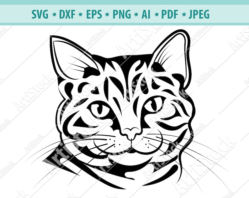 Download Clip Art Silhouette Files Cat Svg File Cricut Cut Files Dfx Stylized Cat Silhouette Svg Cat Vector Image Png Line Art Cat Clipart Cat Image Art Collectibles