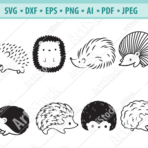 Hedgehog SVG, Cute Hedgehog svg, Hedgehog cut file, Lovable Hedgehog Svg, Small pets Svg, Hedgehog cut file,  Forest animals Eps, Dxf, Png