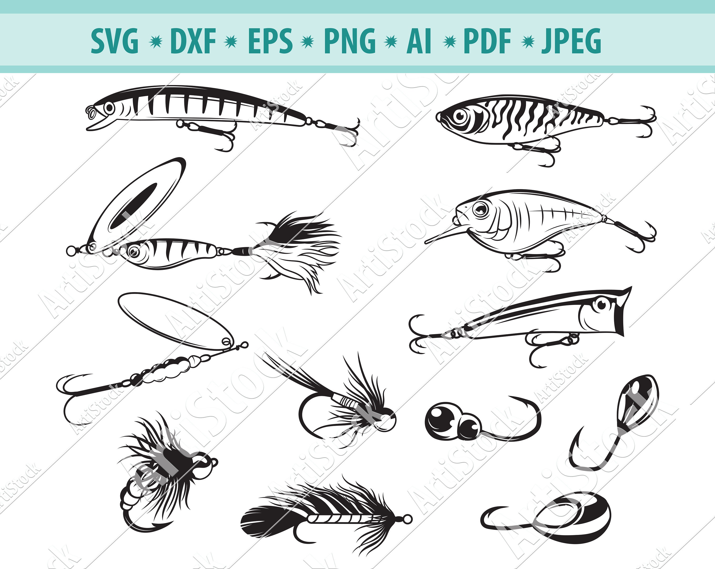 Fishing Bait Svg, Fishing Svg, Fishing Clipart, Fishing Files for Cricut