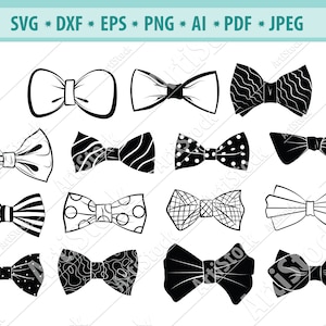 Bow Tie SVG Bundle, Bow Tie SVG, Bow Tie Clipart, Bow Tie Cut Files For Silhouette, Files for Cricut, Vector, Bowtie Svg, Dxf, Png, Design