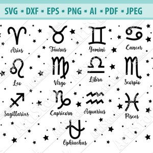 Sterrenbeeld svg, Sterrenbeeld zodiac Svg, Astrologie Svg, Zodiac svg, Zodiac sterren Svg, Horoscoop silhouet, Zodiac clipart, dxf, eps, png