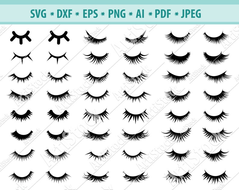 Eyelashes SVG Bundle Lashes SVG Eyes SVG Pack Cut File Etsy