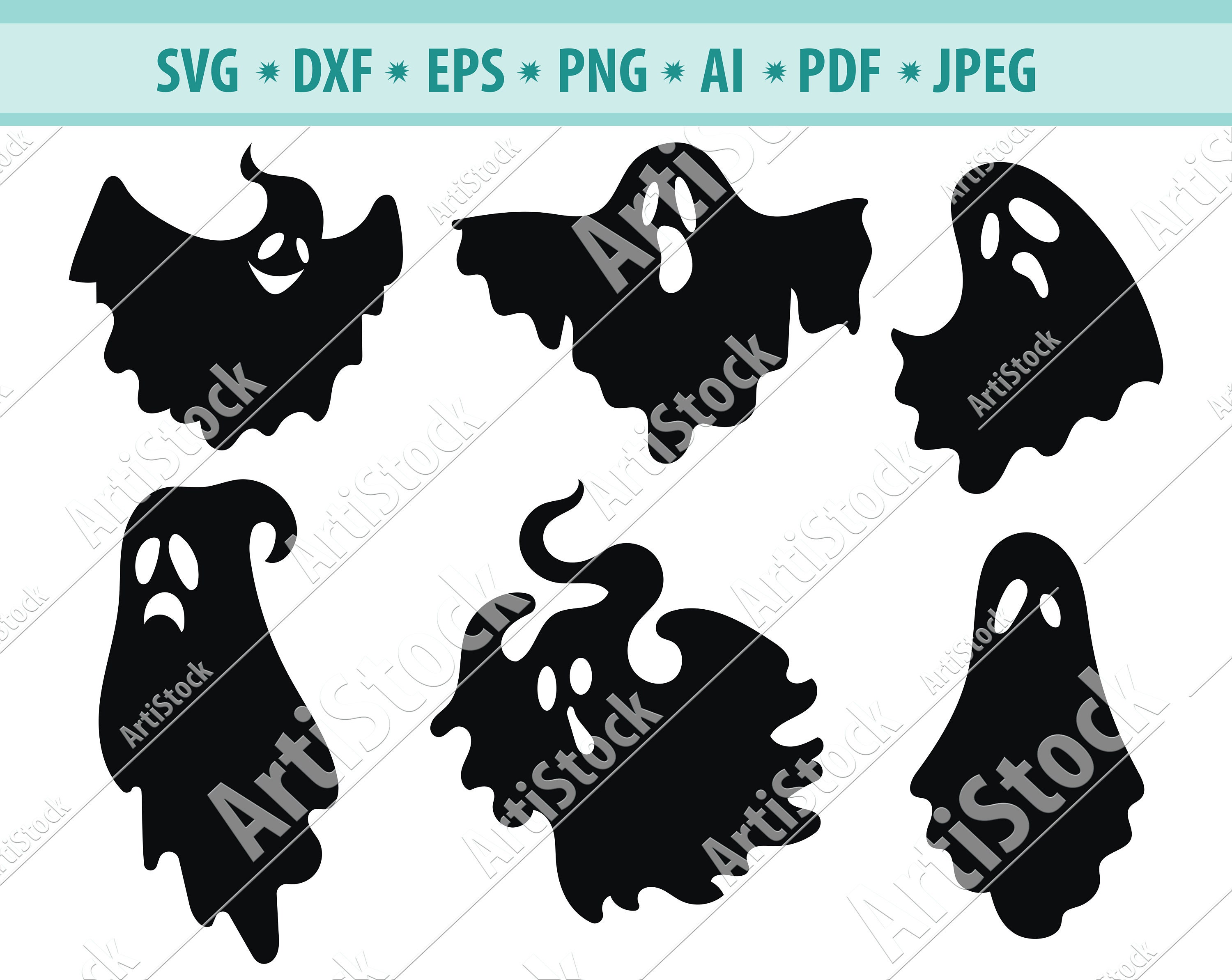 Download Ghosts Svg Halloween Svg Ghosts Clipart Ghosts Cut Files Etsy