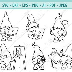Gnome IT Specialist Svg, Technologies Svg, Gnome programmer Svg, Work Svg, Coworkers Svg, Nordic gnome Svg, Gnomes clipart, Png, Eps, Dxf