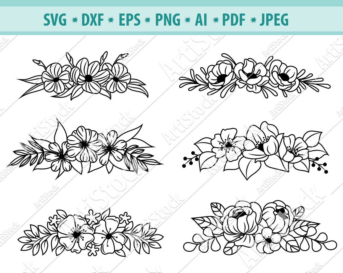 Floral Headband Svg Flower Bouquets SVG Flower Headband for Etsy