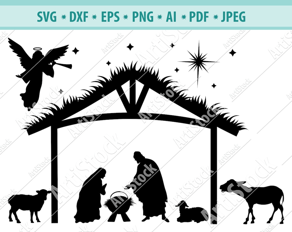 Nativity SVG Nativity Scene Svg Christmas SVG Holiday Etsy