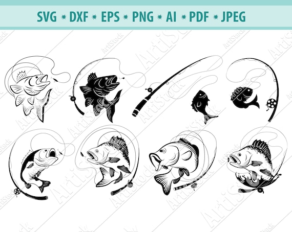 Free 238 Silhouette Fishing Line Svg SVG PNG EPS DXF File