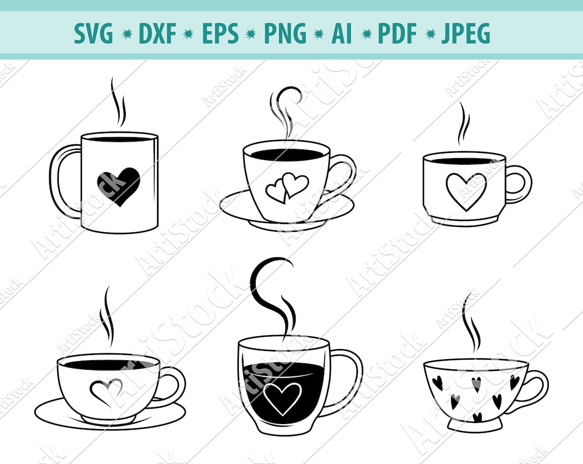 Kaffeetassen SVGDatei Kaffee SVG Kaffee Liebe Svg Etsy.de