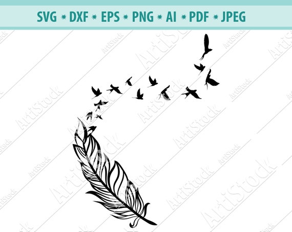 Download Feather to Birds Cut File SVG PNG DXF Cricut Sihouette | Etsy