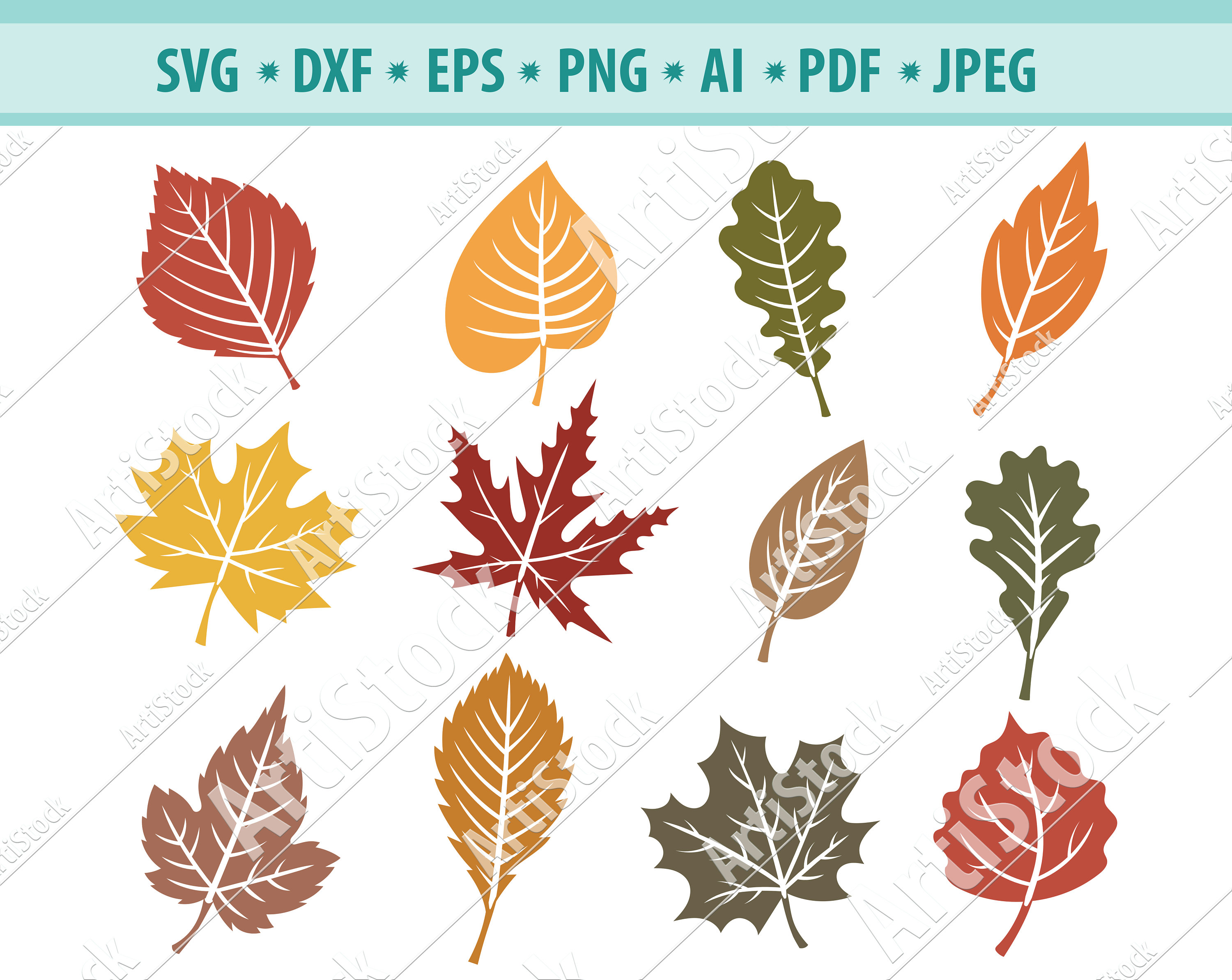laser cut file Fall leafe SVG digital cut file Glowforge Cricut Autumn