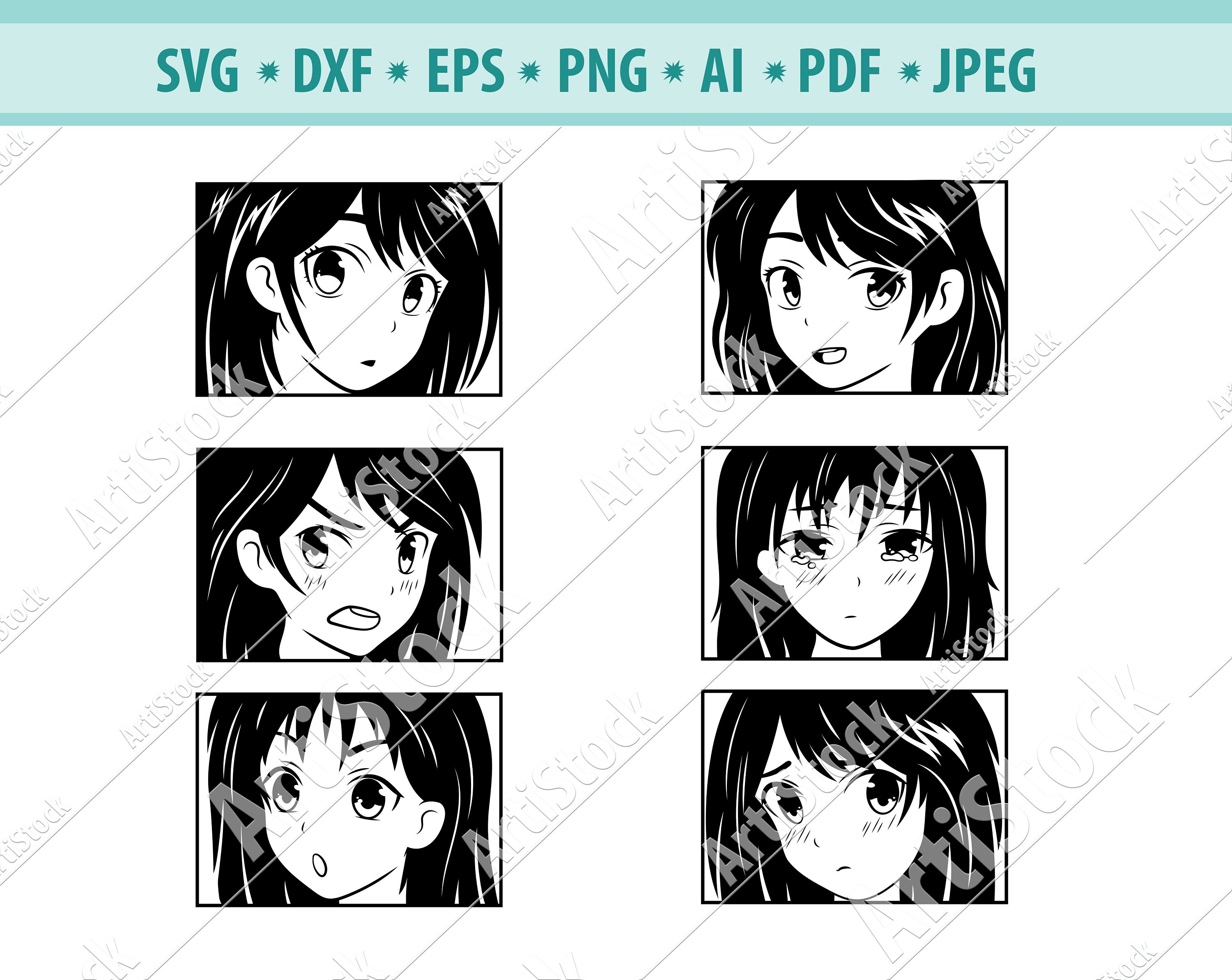 Download Anime Svg bundle Anime girl svg Cartoon girl Svg Anime | Etsy
