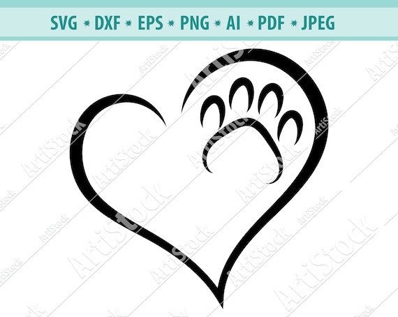 Download Dog Paw Heart Svg Paw Print Svg Dog Svg Digital Cut File Etsy SVG, PNG, EPS, DXF File
