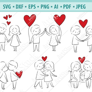Stickman couple Svg, Valentine day svg, Stick figures Svg, Couple in love Svg, Couple clipart, Love svg, Wedding stickman Svg, Cricut, Eps