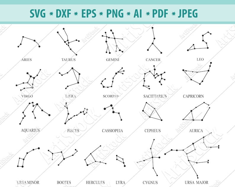 Sternzeichen Sterne Svg Sternbild Sternzeichen Svg | Etsy