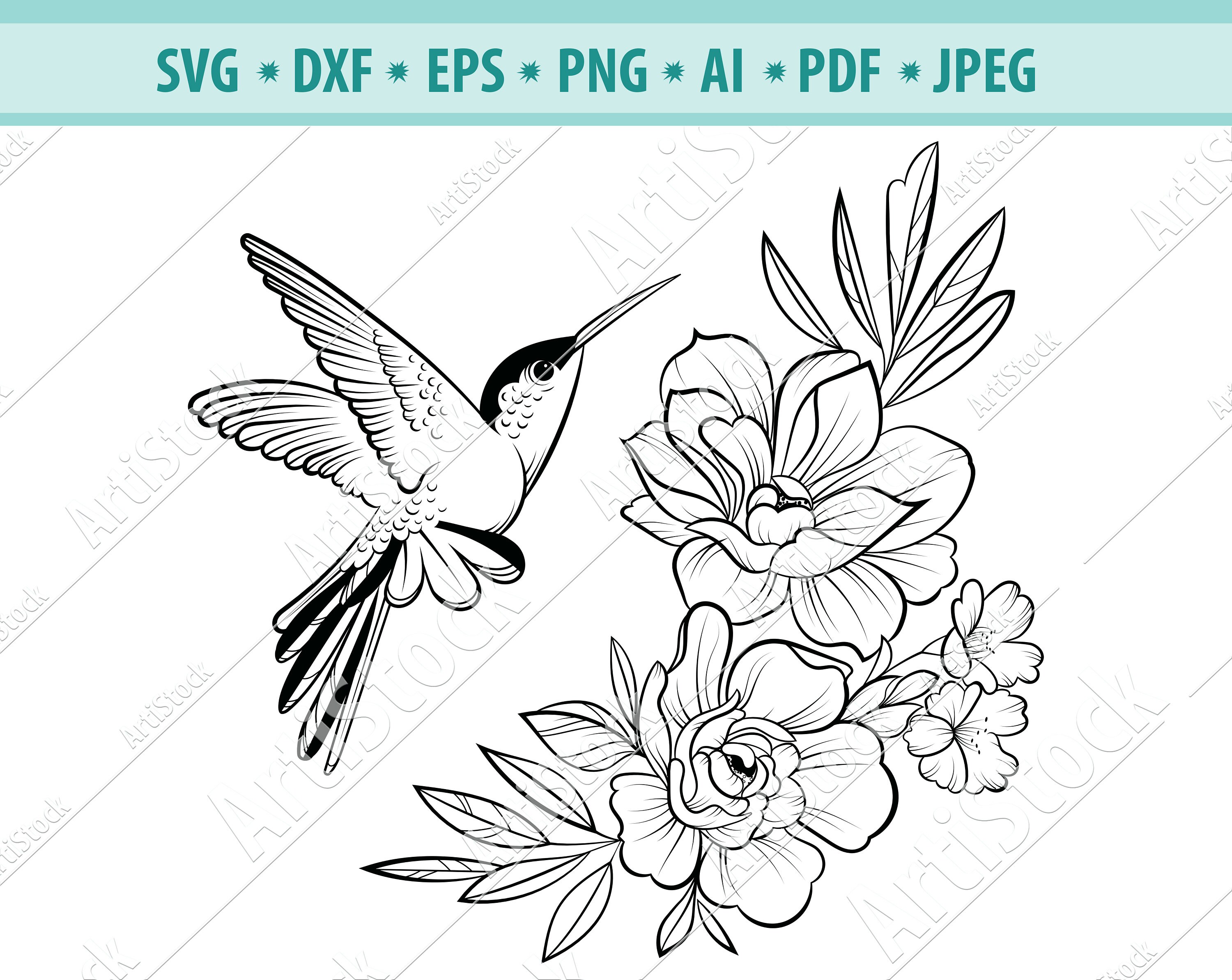 Free Free 209 Flower Hummingbird Svg Free SVG PNG EPS DXF File