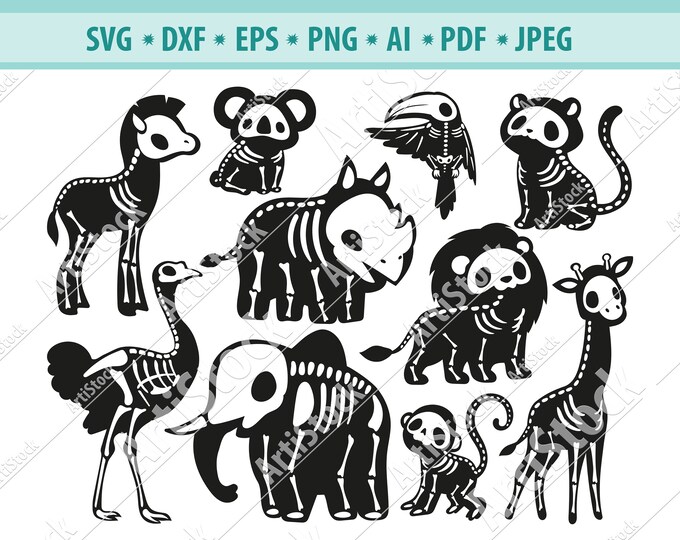 Safari Animals Outline SVG Cute African Jungle Animal Cut File Cricut ...