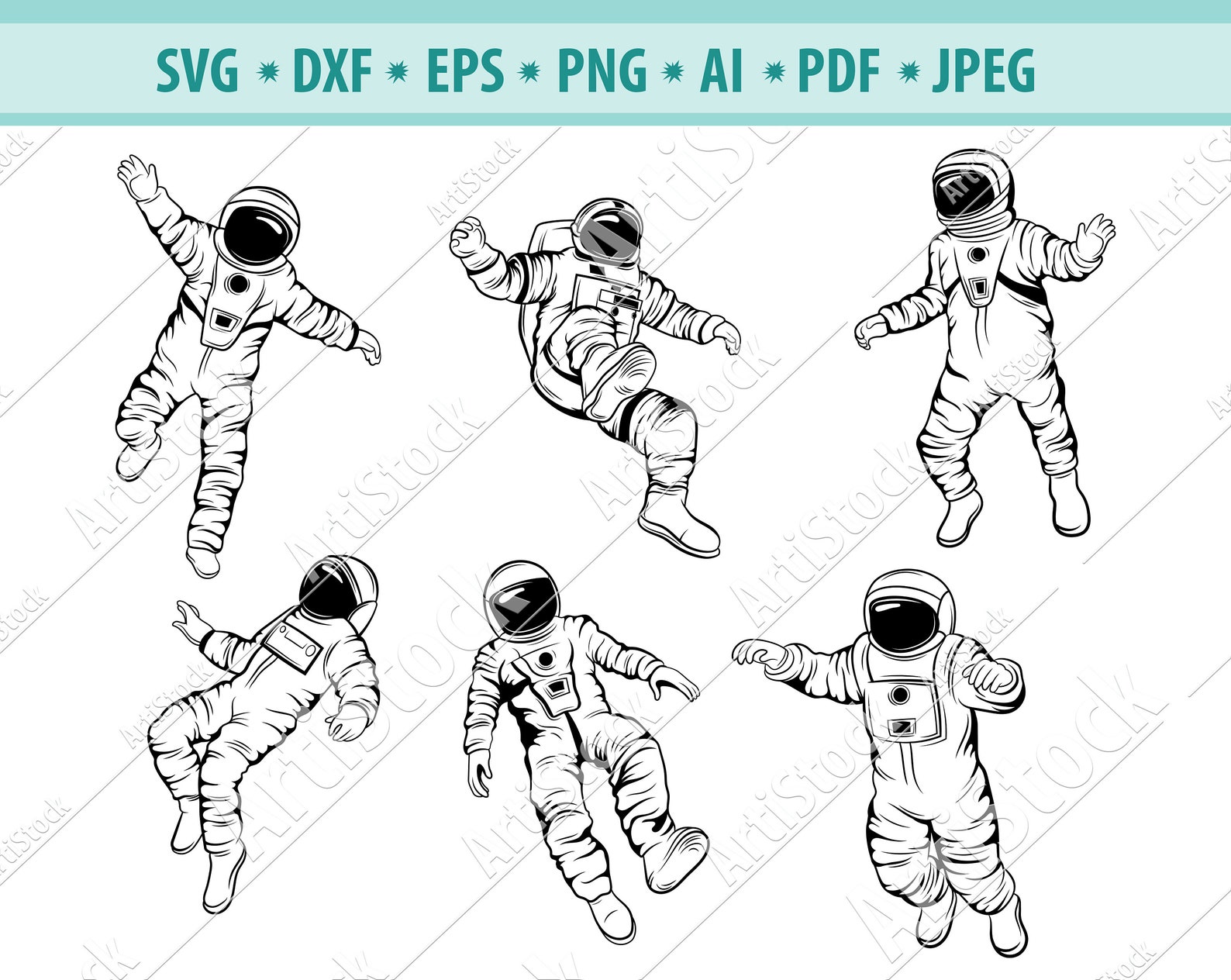 Astronaut SVG Space Svg Astronaut Clipart Astronaut Files | Etsy